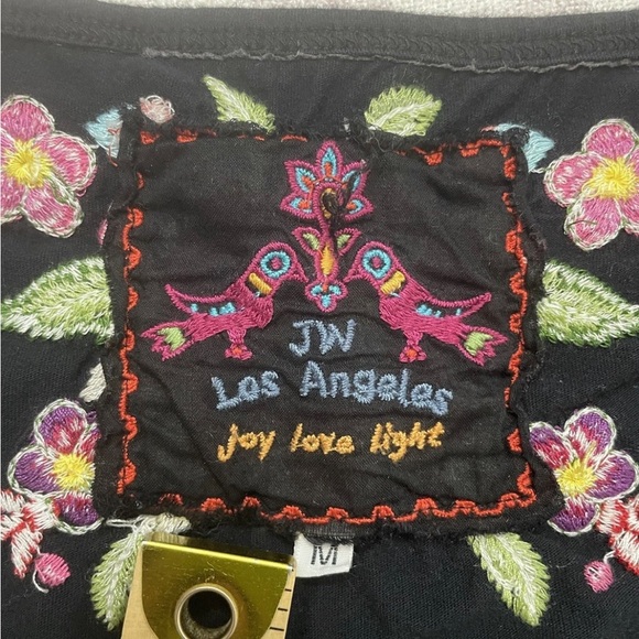 Johnny Was Elegant Black Floral Embroidered Mini Dress Sz Medium - Picture 7 of 8